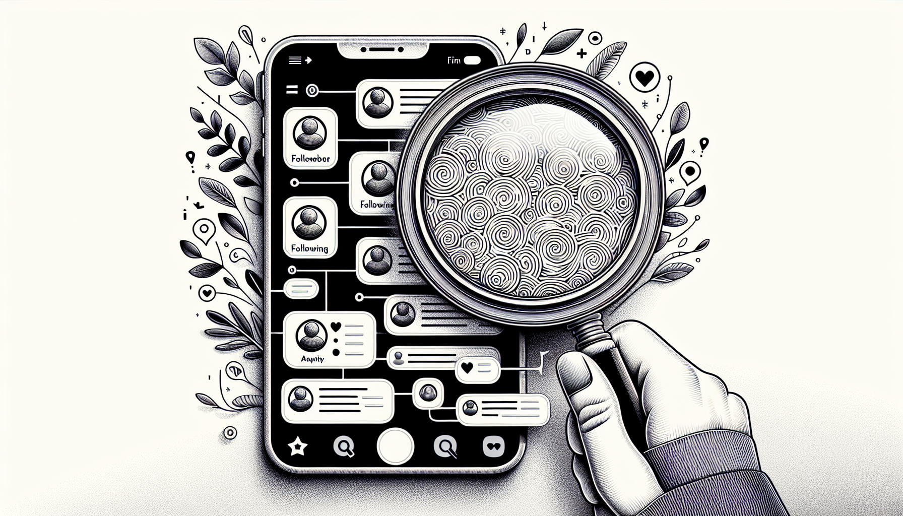Illustration of spotting fake Instagram followers